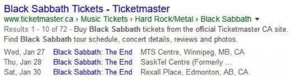 Black Sabbath Google