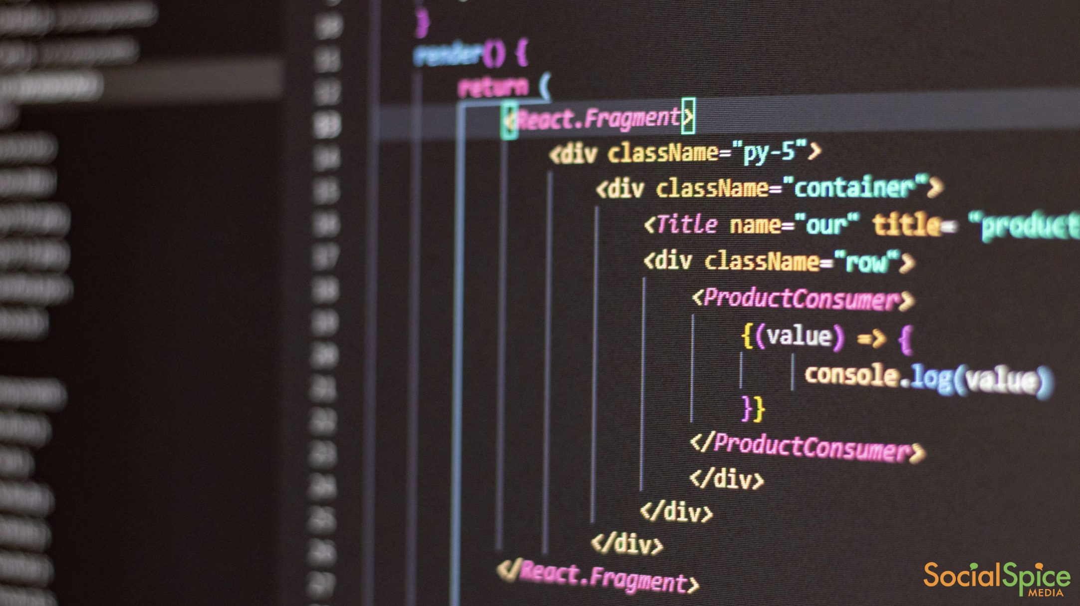 computer screen of a web developer