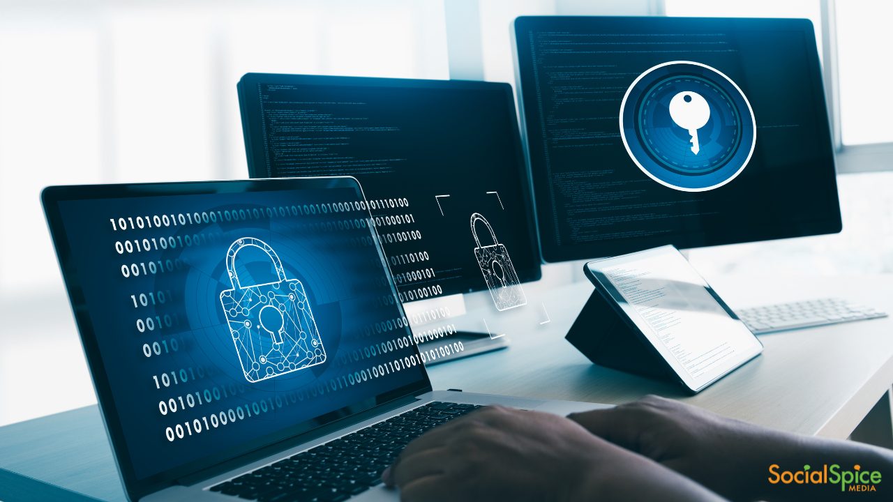 cybersecurity website development on computers against cyber threats